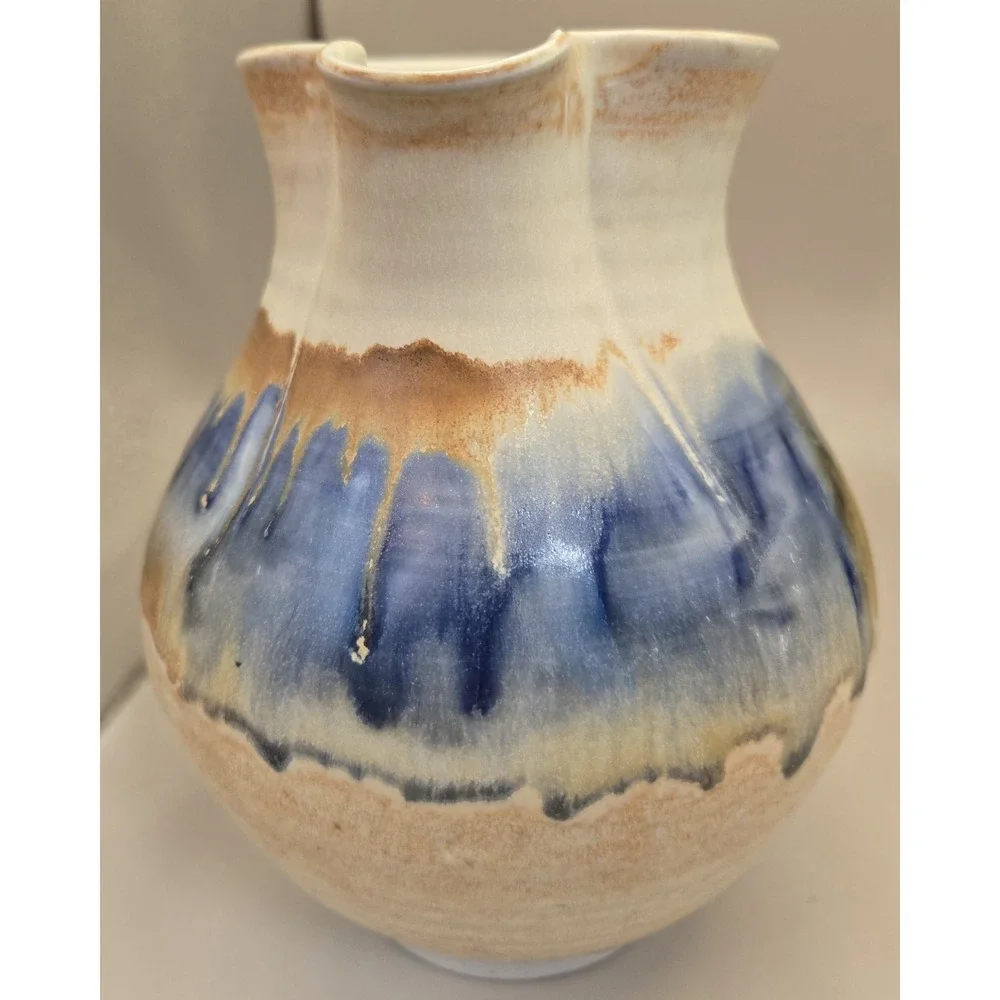 Pottery Pitcher Ice Guard. Hand‎ Thrown. Possibly Italian, Signed